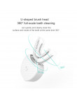 360 stopni inteligentny automatyczny elektryczna soniczna szczoteczka do zębów w kształcie litery U 4 tryby szczotka do zębów ła