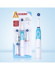 AZDENT elektryczna obrotowa szczoteczka do zębów na baterie z 4 końcówki do szczoteczek higieny jamy ustnej produkty zdrowotne n