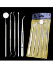 AMSIC 5 sztuk Dental lustro zestaw narzędzi dentystycznych ze stali nierdzewnej usta lustro zestaw dentystyczny Instrument Denta