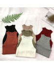 Dzianiny Camisole Top kobiety Knitting Off-na ramię Tank Crop topy dziewczyny z dzianiny Camisole bez rękawów krótki Tee koszule