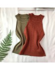 Dzianiny Camisole Top kobiety Knitting Off-na ramię Tank Crop topy dziewczyny z dzianiny Camisole bez rękawów krótki Tee koszule