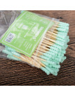 HOT 100 sztuk/zestaw mikro szczotki drewniane podwójne końcówki do usuwania waciki bawełniane F dzieci jednorazowe aplikator wac