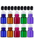 Nowy 10 sztuk 3 ml szklane rolki na butelki aromaterapia OLEJEK ETERYCZNY butelki obrotowe z czarnym Cap mieszane kolor butelki 