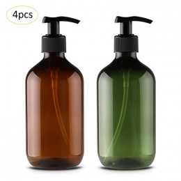 4Pcs New 500ML Pump Bottle Makeup Bathroom Liquid Shampoo Bottle Travel Dispenser Bottle Container For Soap Shower Gel