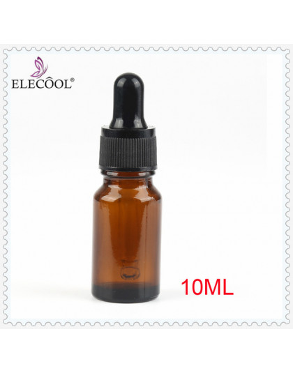 ELECOOL 10 ml Mini, z możliwością ponownego napełnienia, pusty oleju butelki ze szkła Amber odczynnika z pipetą butelka z pipetą