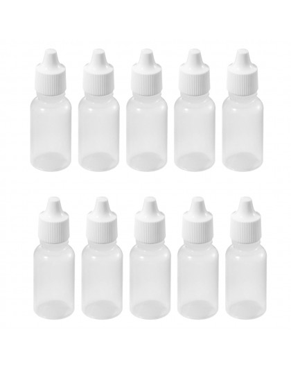 10 sztuk 10 ML 1/3 OZ z tworzywa sztucznego zabezpieczenie przed dziećmi butelki z kroplomierzem olejek do opalania wielokrotneg