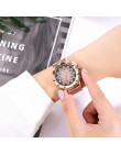 Moda kobiety różowe złoto kwiat zegarki na rękę z kryształkami luksusowe Casual zegarki dla kobiet kwarcowe zegarek Relogio Femi