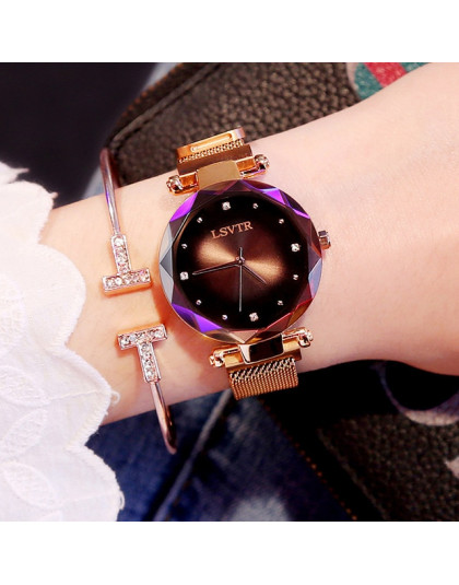 Luksusowy złoty elegancki zegarek damski dla kobiety bransoleta diament oryginalny modny markowy