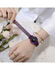 Top marka zegarki dla kobiet złota róża siatki magnes klamra gwiaździste zegarek kwarcowy geometryczne powierzchni na co dzień k