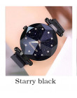 Luksusowy zegarek dla pań magnes siatki ze stali nierdzewnej z gwiaździste moda diament kobiet luminous świecące kwarcowy zegare