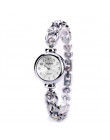 Panie eleganckie zegarki na rękę kobiety bransoletka dżetów zegarek analogowy zegarek kwarcowy kobiety kryształ mały Dial zegare