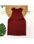 Dzianiny Camisole Top kobiety Knitting Off-na ramię Tank Crop topy dziewczyny z dzianiny Camisole bez rękawów krótki Tee koszule