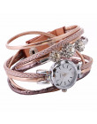 Top marka moda luksusowe Rhinestone skórzana bransoletka kobiety panie zegarek kwarcowy casualowe zegarki na rękę Relogio Femini