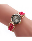 GENILA nowy mody wysokiej jakości kobiety zegarek na drutach liny łańcuch uzwojenia analogowy mechanizm kwarcowy zegarek na rękę