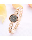 Damski zegarek na eleganckiej bransolecie złoty srebrny luksusowy z okrągłą kwarcową tarczą modny