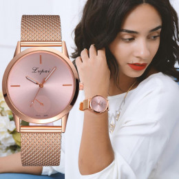 Moda pasa stopu siatki zegarek Unisex kobiety jest zegarki minimalistyczny styl zegarek kwarcowy zegarek relogio feminino dla ko