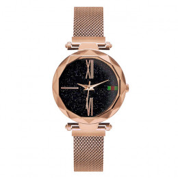 Luksusowe kobiety zegarki 2018 panie róży złocisty zegarek Starry Sky magnetyczny wodoodporny zegarek relogio feminino kobiet re