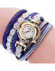  5001CCQ kobiety w stylu Vintage bransoletka Rhinestone Crystal Dial Dial analogowy zegarek kwarcowy  reloj mujer nowy nabytek 