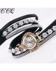  5001CCQ kobiety w stylu Vintage bransoletka Rhinestone Crystal Dial Dial analogowy zegarek kwarcowy  reloj mujer nowy nabytek 