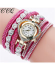  5001CCQ kobiety w stylu Vintage bransoletka Rhinestone Crystal Dial Dial analogowy zegarek kwarcowy  reloj mujer nowy nabytek 