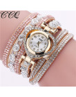  5001CCQ kobiety w stylu Vintage bransoletka Rhinestone Crystal Dial Dial analogowy zegarek kwarcowy  reloj mujer nowy nabytek 