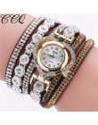  5001CCQ kobiety w stylu Vintage bransoletka Rhinestone Crystal Dial Dial analogowy zegarek kwarcowy  reloj mujer nowy nabytek 