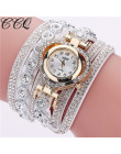  5001CCQ kobiety w stylu Vintage bransoletka Rhinestone Crystal Dial Dial analogowy zegarek kwarcowy  reloj mujer nowy nabytek 