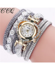  5001CCQ kobiety w stylu Vintage bransoletka Rhinestone Crystal Dial Dial analogowy zegarek kwarcowy  reloj mujer nowy nabytek 