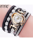  5001CCQ kobiety w stylu Vintage bransoletka Rhinestone Crystal Dial Dial analogowy zegarek kwarcowy  reloj mujer nowy nabytek 