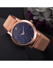 Lvpai marki luksusowe Starry kobiety zegarki stali nierdzewnej panie Rose bransoletka zegarek kwarcowy zegar miłośników dziewczy