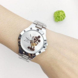 Kreatywny 3D Cartoon Mouse kobiet zegarka ze stali nierdzewnej srebrny mody panie zegarki kwarcowe kobiet minimalistyczny zegare