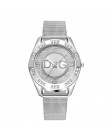 Zegarki luksusowe dla kobiet marki DQG kobiety kryształ srebrny ze stali nierdzewnej kwarcowy zegarek pani zegarek sportowy do u