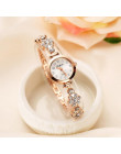 Marka luksusowe kobiety bransoletki z zegarkiem mody kobiety ubierają zegarek panie róży złocisty zegarek kwarcowy sportowe zega