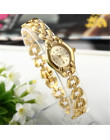 Kobiety bransoletka zegarek Mujer złoty Relojes mały Dial Quartz luźny zegarek popularny zegarek godzina kobieta panie elegancki