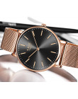 2019 LIGE nowa róża złoty zegarek damski biznes kwarcowe zegarki damskie Top marka luksusowy zegarek damski dziewczyna zegar Rel