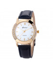 Reloj Mujer 2018 genewa moda kobiety diament analogowy skórzany zegarek kwarcowy zegarek na rękę Saat zegarki kobiet zegarki Top