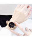 Luksusowe kobiety zegarki błyszcząca, niebo zegarek kobiet damskie kryształ górski zegarek kwarcowy zegarek z paskiem skórzanym 