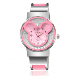 XIRHUA kobiety oglądać najlepsze marki mody bransoletka zegarki kobiety ze stali nierdzewnej Cartoon zegarek dla pań Reloj Mujer