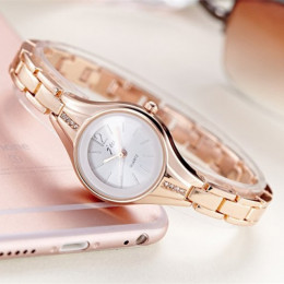 JW zegarek kwarcowy z różowego złota kobiety zegar luksusowe marka ze stali nierdzewnej bransoletki z zegarkiem panie sukienka k