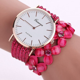 Moda genewa kwiaty zegarki kobiety sukienka elegancka bransoletka kwarcowa zegarek dla pań kryształ diamentowy zegarek prezent R