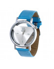 Hesiod nowy Design moda damska zegarki elegancki wydrążony trójkąt kobiet cienki skórzany pasek zegarka mody zegarek kwarcowy