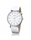Proste Style biały skóra kobiet mody zegarki zegarek kwarcowy minimalistyczny panie Casual zegarek na rękę kobiet zegar kwarcowy
