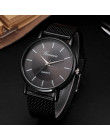 Czerwony biznes zegarek 2018 zegarek na rękę mężczyźni proste Style pas siatki mężczyźni kobiety Unisex zegarki kwarcowe relogio