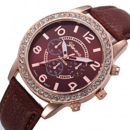 Kobiety zegarki bransoleta zegarka panie z kryształ skórzany pasek zegarek kwarcowy zegarek kobiety bajan kol saati relogio masc