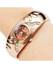 Luksusowe złota róża kobiety zegarek na rękę kobiet zegarki damskie zegarki na bransolecie moda zegarek dla pań zegar reloj muje