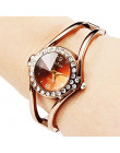 Luksusowe złota róża kobiety zegarek na rękę kobiet zegarki damskie zegarki na bransolecie moda zegarek dla pań zegar reloj muje