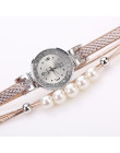 CCQ kobiety mody bransoletka srebrny urok perły zegarek kwarcowy na rękę panie ekskluzywny zegarek Relogio Feminino Hot sprzedaż