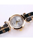 Kobiet bransoletka zegarek Relojes Mujer 2019 w stylu Vintage splot Wrap zegarek kwarcowy PU skórzany pasek na rękę zegarki kol 