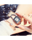 KIMIO, kwadratowy, moda, szkielet bransoletka różowe złote zegarki 2017 luksusowa marka zegarek dla pań kobiet dla kobiet kwarco