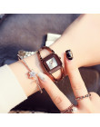 KIMIO, kwadratowy, moda, szkielet bransoletka różowe złote zegarki 2017 luksusowa marka zegarek dla pań kobiet dla kobiet kwarco